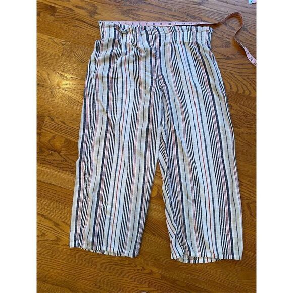 Loft Pants - Loft Women's Wide-Leg Striped Pants Size S Multicolor Casual